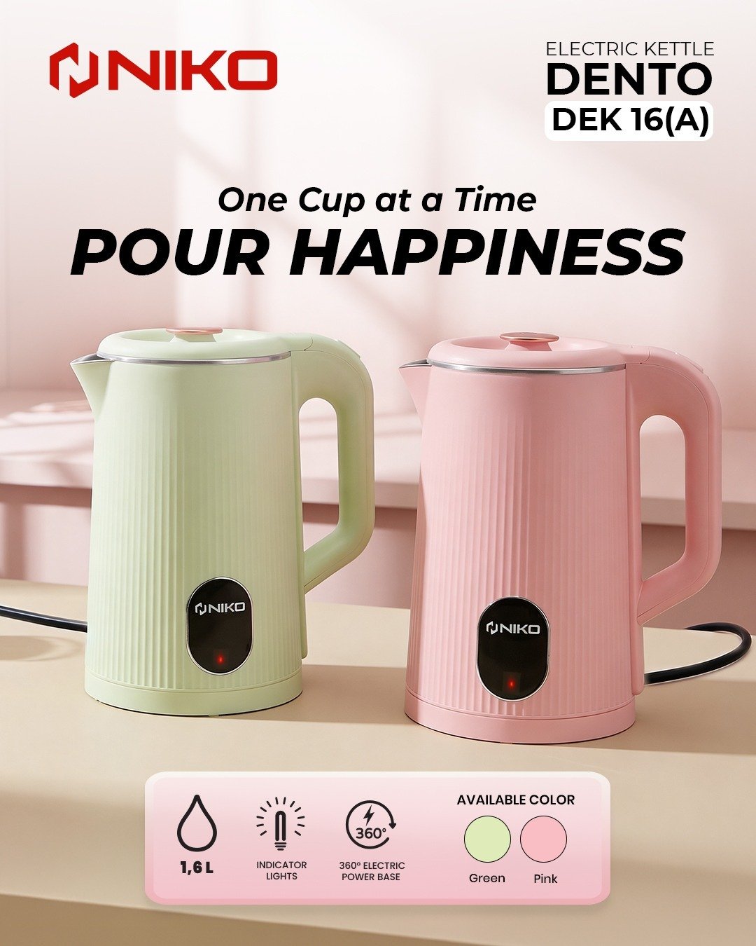 Teko listrik Niko Dento Dek 16 A