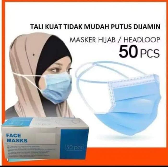 Masker Hijab Biru