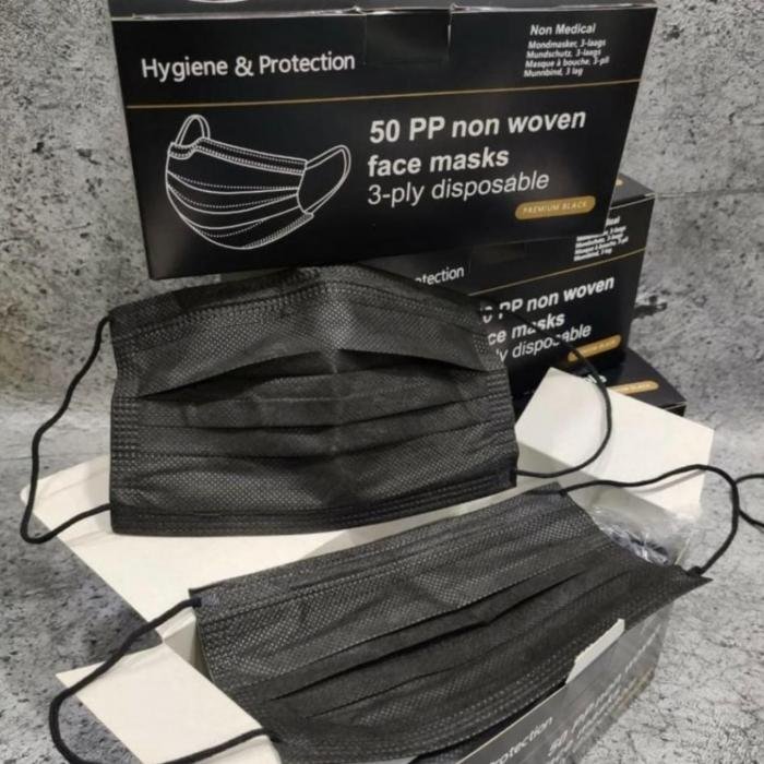 Masker Medis 3ply Hitam