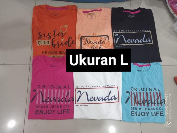 Kaos Nevada Cewek size M(4pcs)