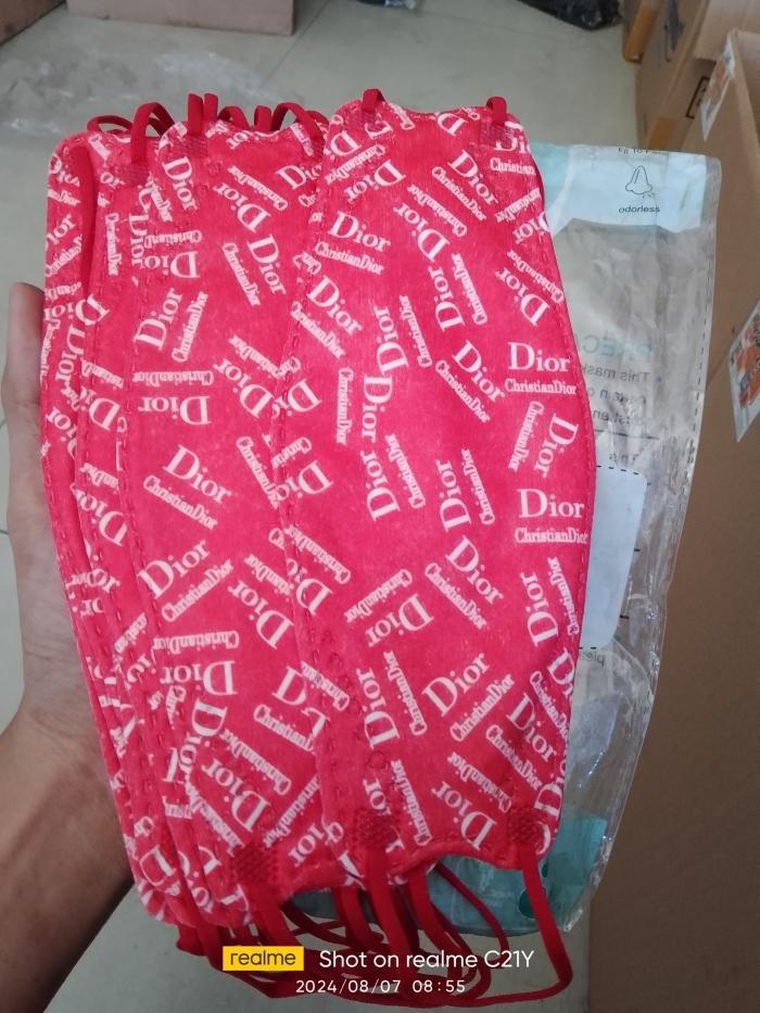 Masker Kf-94 Motif dewasa (Merah Saja)