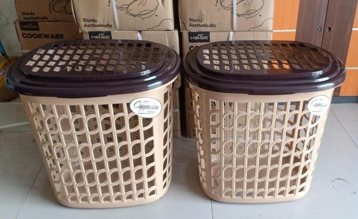 Keranjang Laundry Tutup Cappucino
