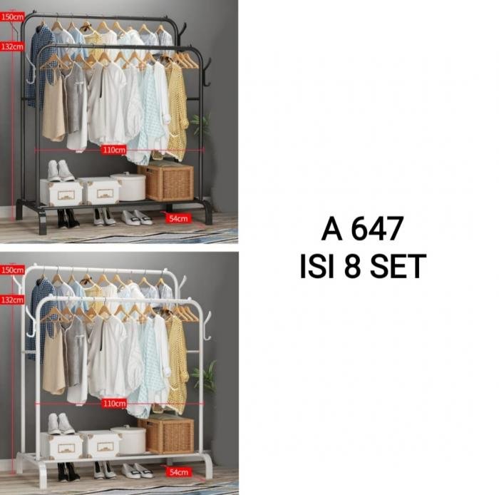Jemuran Baju Stand Double