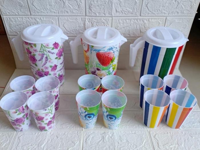 Set Teko Gelas Motif