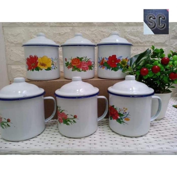 Mug Jadul Bunga UK 10cm/pcs