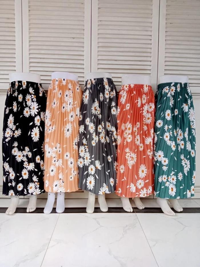 Rok Plisket Bunga