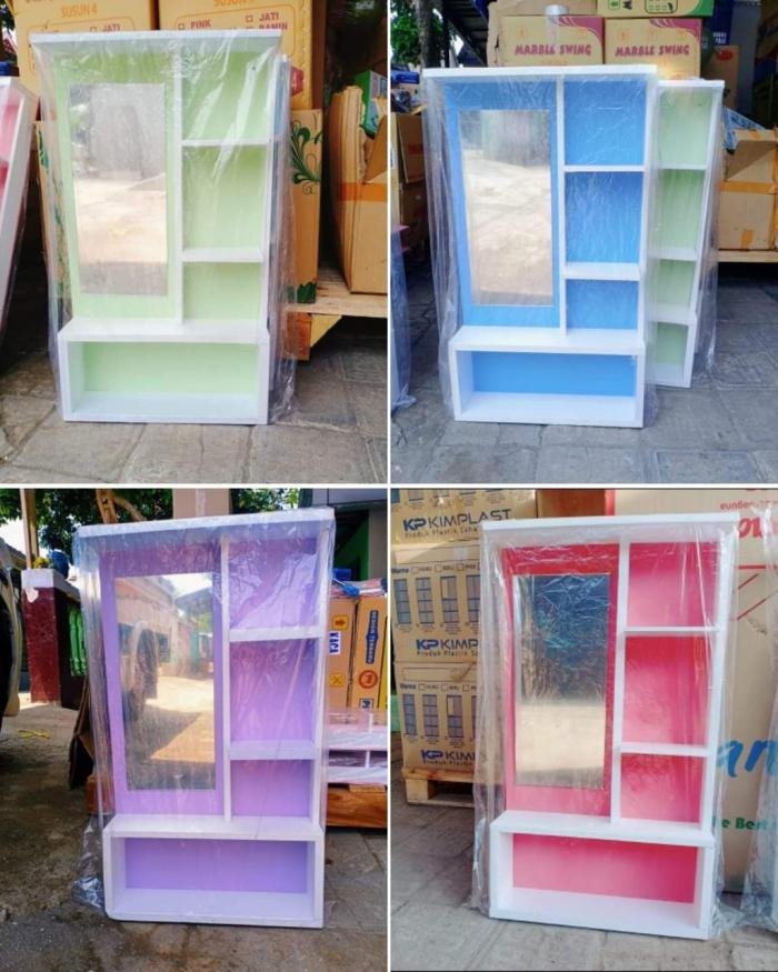 Cermin Tolet Warna Tanpa Laci
