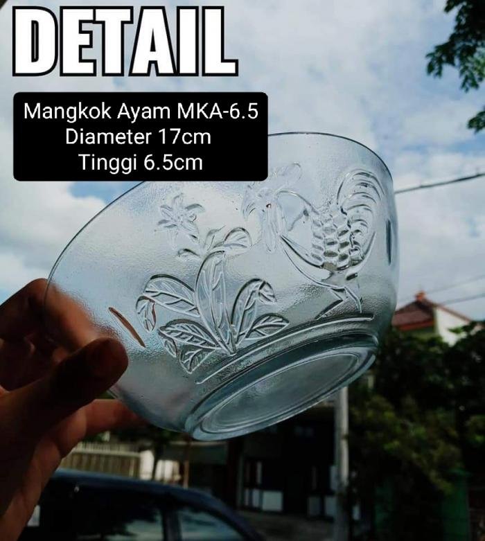 Mangkok Kaca Ayam Sedang MKA-6.5B