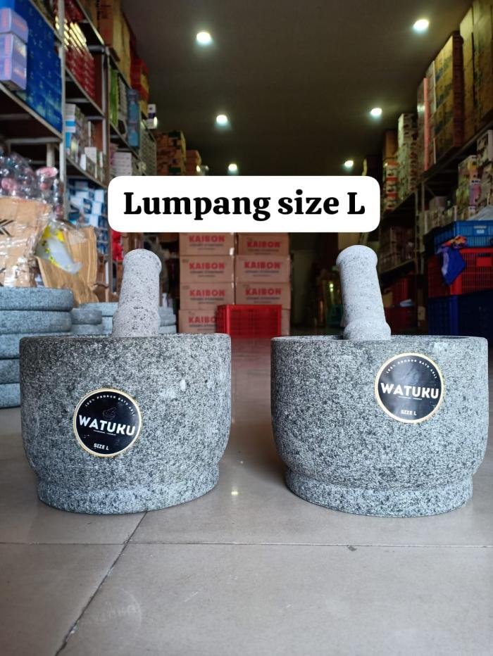 Lumpang + Alu Batu Asli Size Besar