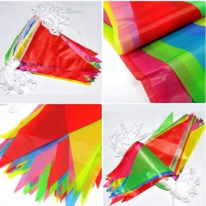 Bendera Segitiga Renteng Warna Warni