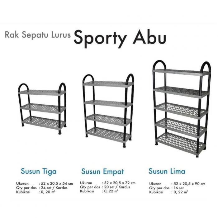 Rak Sepatu Abu 3Susun, m,