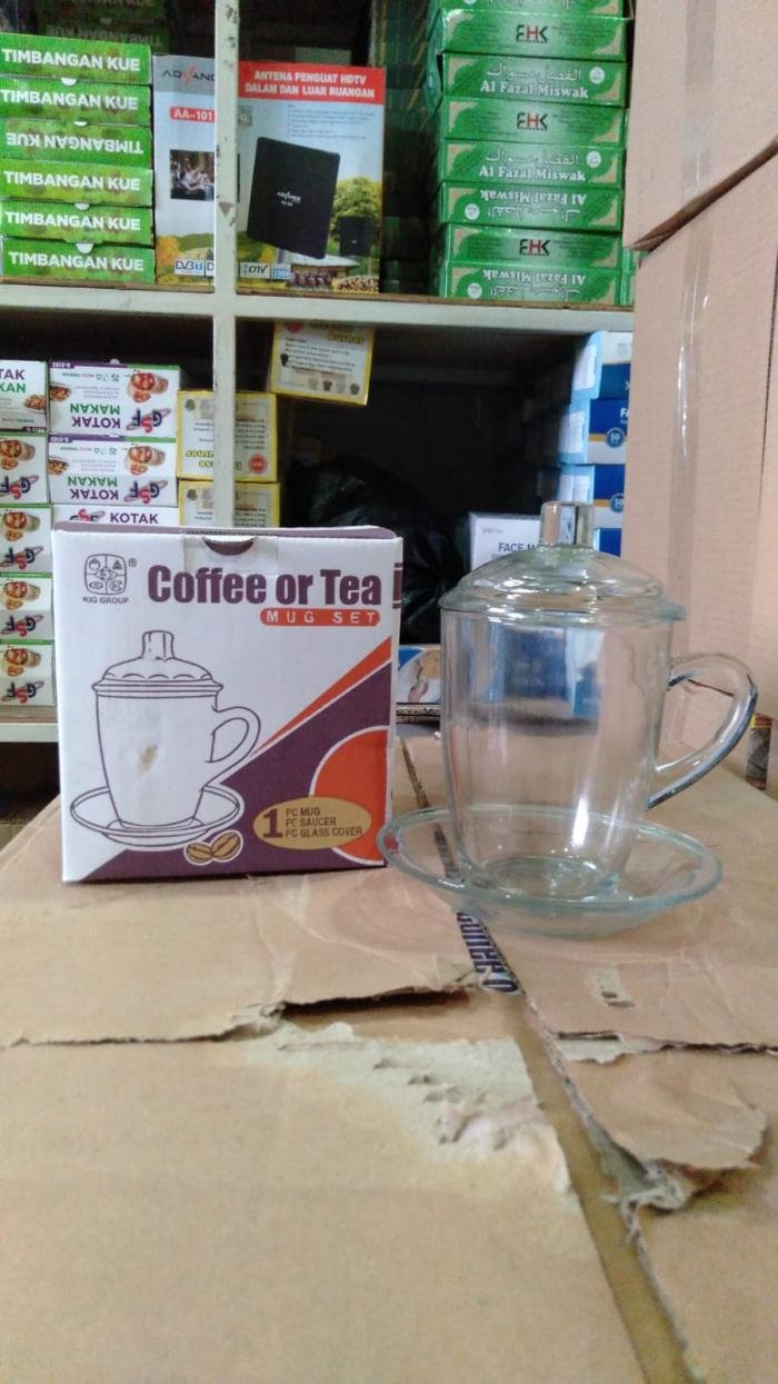 Gelas Kaca Tutup + Lepek CMP-369cs c.