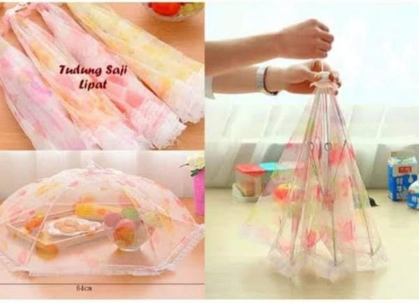 Tudung Saji Jaring Lipat Penutup Dan Pelindung Makanan