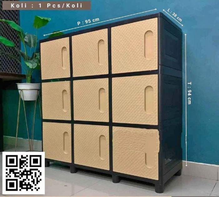 Lemari Cabinet Triple Marble Swing Jumbo