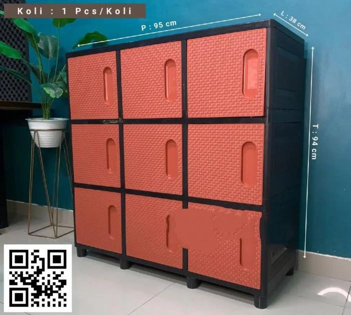 Lemari Cabinet Triple Marble Swing Jumbo