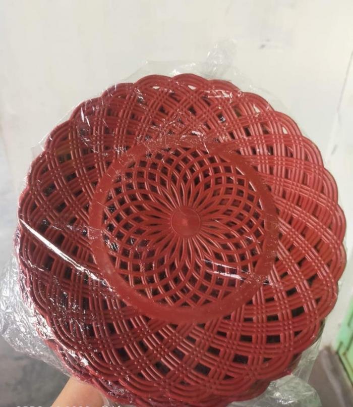 Piring Rotan Bulat biasa