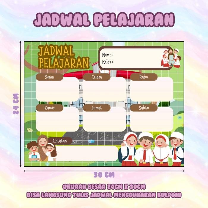 Tabel Jadwal Pelajaran