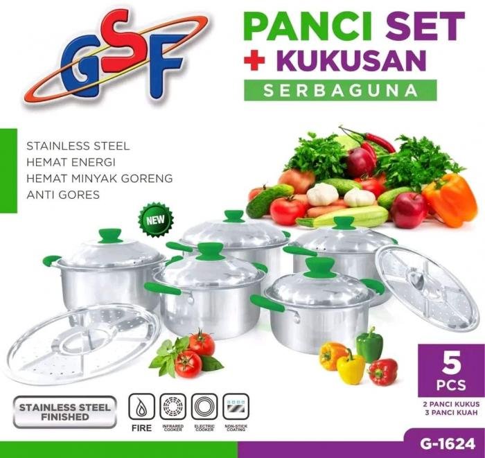 Panci Set + steamer gsf 1624