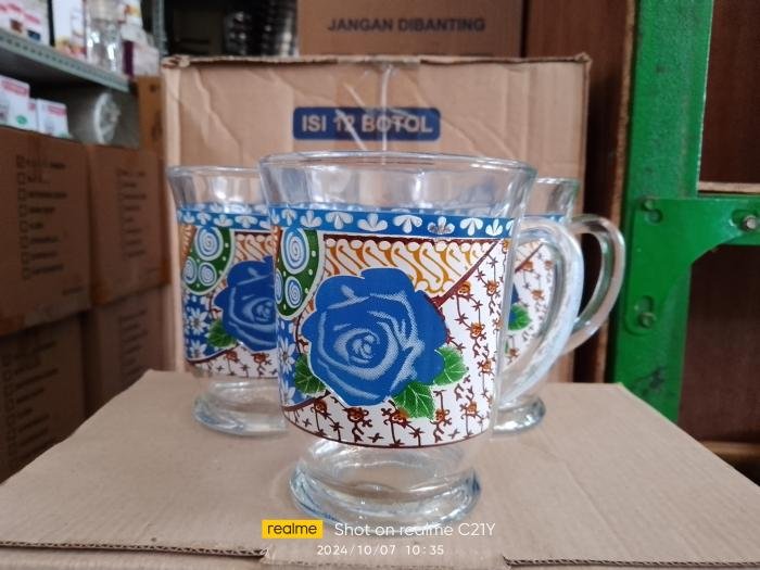 Gelas Batik flower PLA-8 DBT c, C