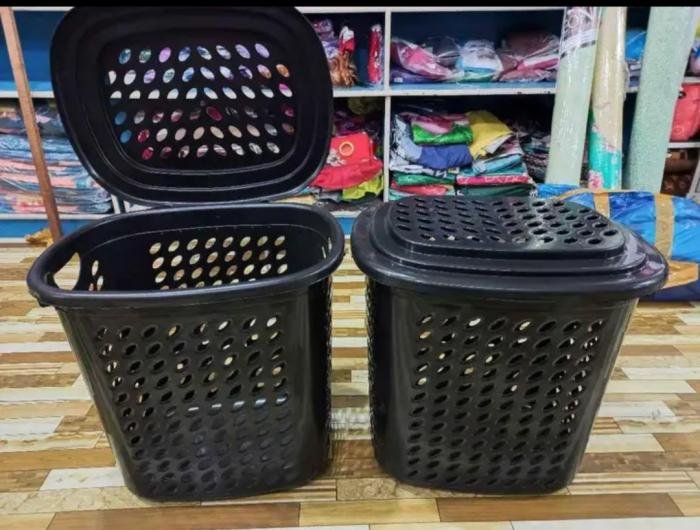 Keranjang Laundry Tutup hitam