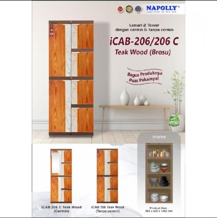 Lemari Napolly iCAB 206 C teak wood
