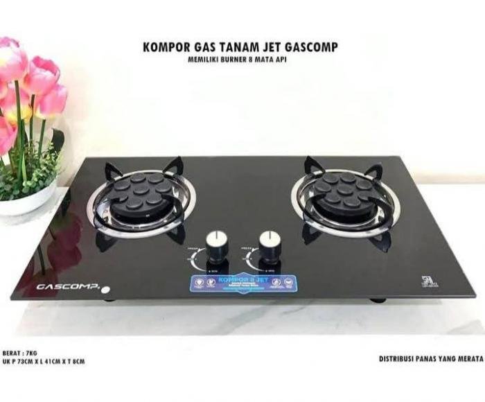 Kompor Tanam Kaca Gascom Eight Jet