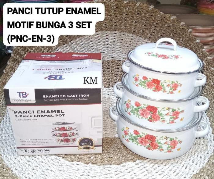 Panci Enamel Bunga PNC-Enk-3