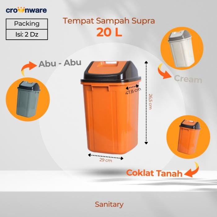 Tempat Sampah Tutup 20L